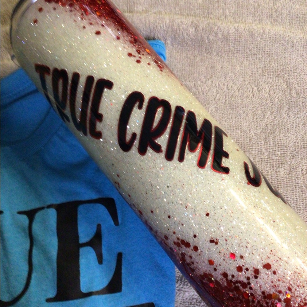 Blue True Crime Junkie Women’s Shirt With True Crime Junkie Tumbler Bundle View 6
